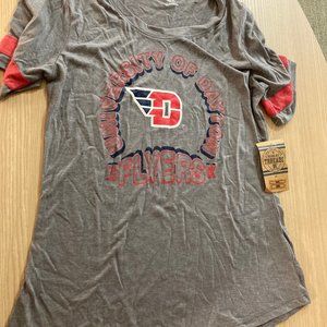 University of Dayton Flyers T Shirt Womens 4/6 Small Rivalry Threads Gray NWT